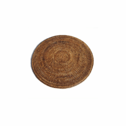 Round rattan placemat