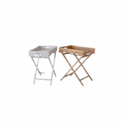 Rattan Butler Tray White Washed